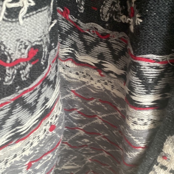 Vintage Northern Isle Zip Front Sweater Fair Isle Deer Snowflakes Sweater - Picture 5 of 6